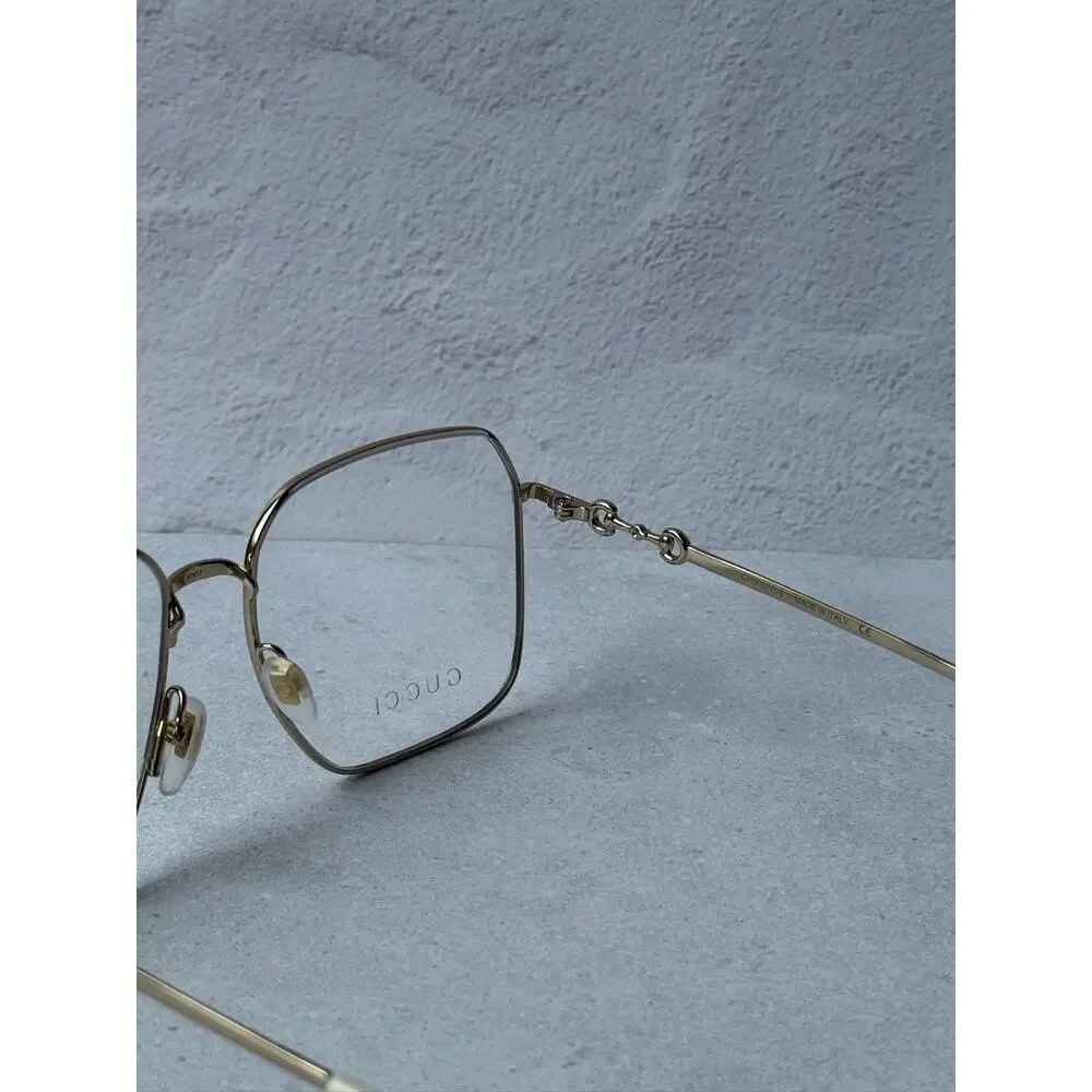 NEW Gucci GG0952O Gold Metal Oversized Square Frames